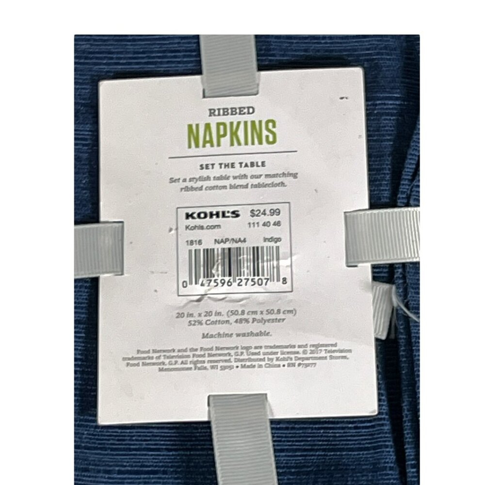 FOOD NETWORK 4 Piece Ribbed Napkins - Picture 4 of 4